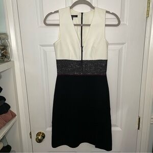 Judith & Charles Colour Block Structured V Neck Dress 0